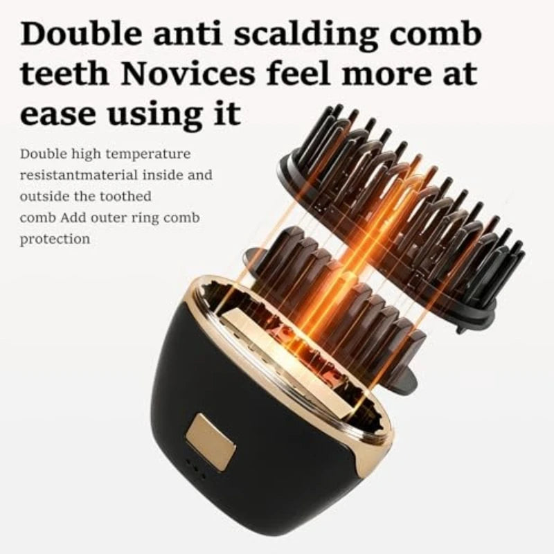 Mini Hair Straightener,Rechargeable Wireless Portable Hair Straightener Brush Anti Scald Shell Lightweigh for Travel Gift