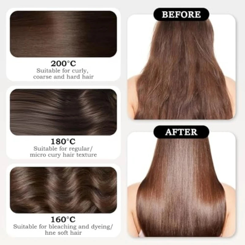 Mini Hair Straightener,Rechargeable Wireless Portable Hair Straightener Brush Anti Scald Shell Lightweigh for Travel Gift